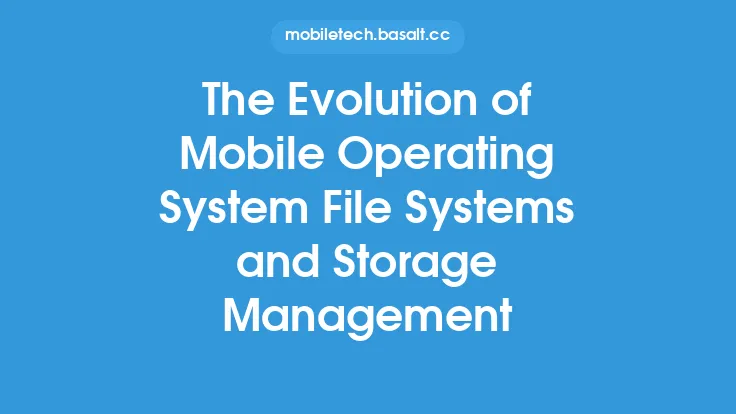 The Evolution of Mobile Operating System File Systems and Storage Management Thumbnail