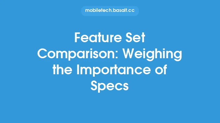 Feature Set Comparison: Weighing the Importance of Specs Thumbnail