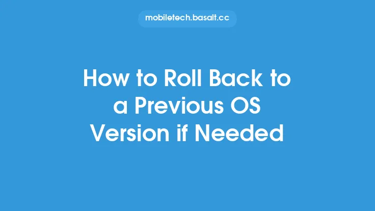 How to Roll Back to a Previous OS Version if Needed Thumbnail