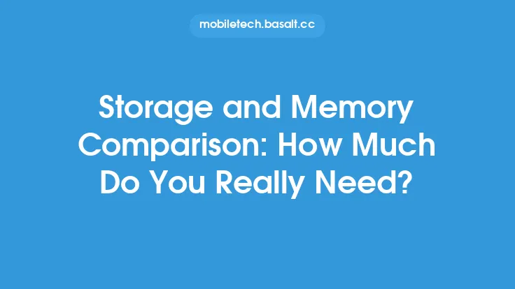 Storage and Memory Comparison: How Much Do You Really Need? Thumbnail